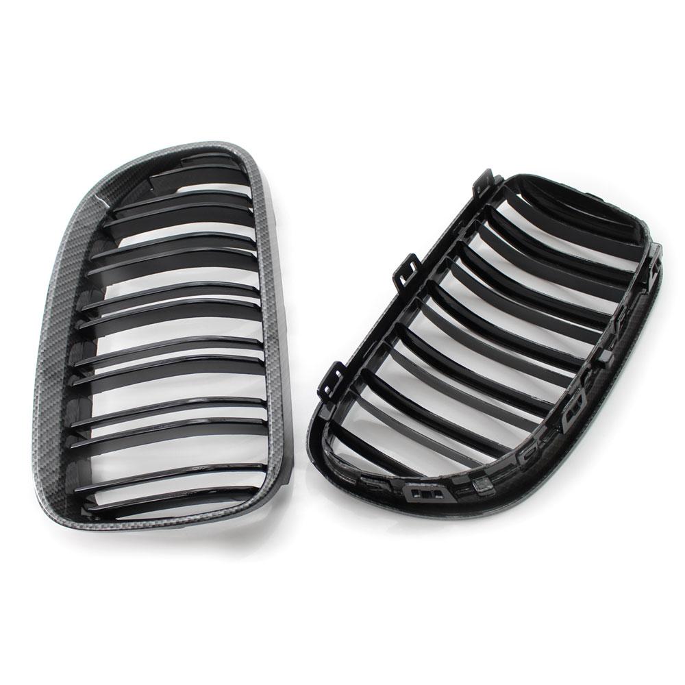 Front Grille Kidney Grill For BMW E92 E93 320I 328i 335i 2 Doors  2010 2011 2012 Car Styling Gloss Black  Dual Line
