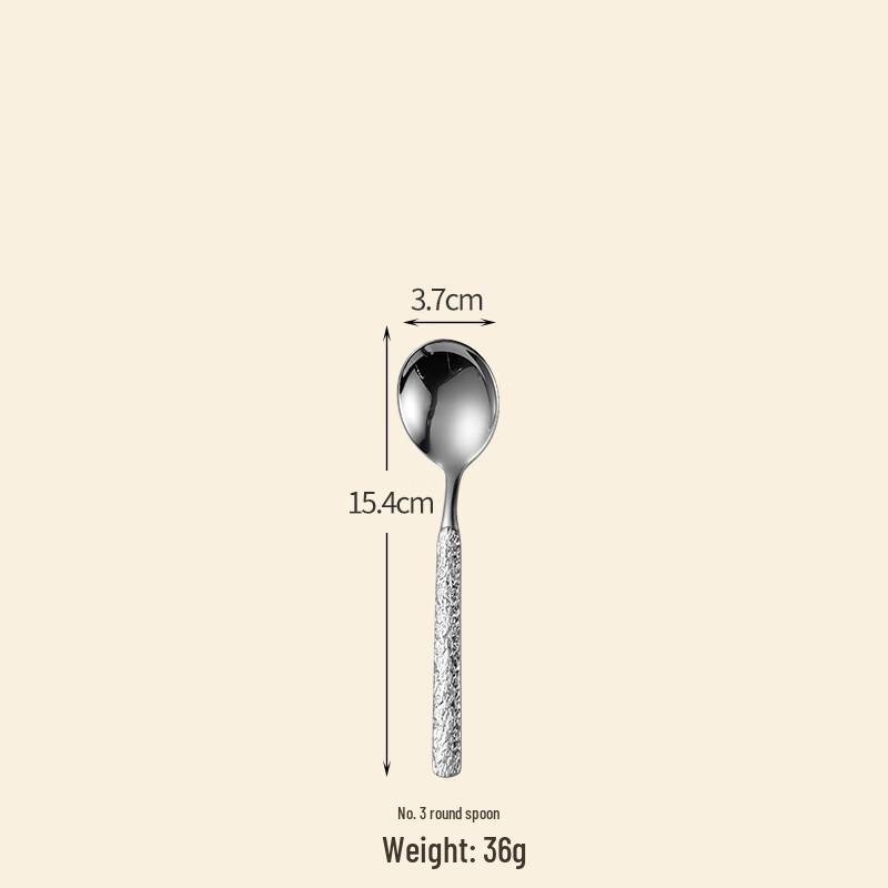 Wutuo 304 Stainless Steel Ice Pattern Dessert Spoon Set