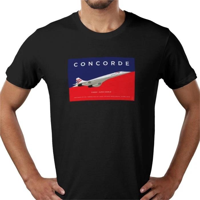 

Concorde plane aeroplane British Airways historic T shirt tee 100% cotton - UK 3XL