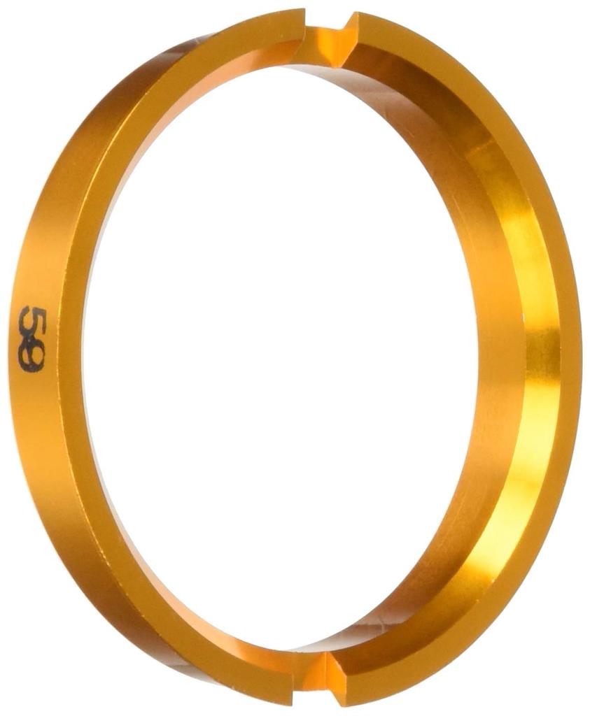 KYO-EI Hub Centric Ring, 67mm/59mm, 2-Pack, with Flange, Aluminum, Gold, U6759