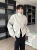 Men's Retro PU Leather Stand Collar Jacket – Autumn/Winter Trendy, Handsome, High-End, Warm Padded Design.