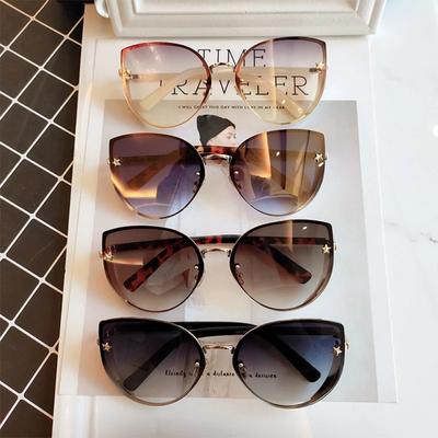 Sexy Ladies Cat Eye Women's Sunglasses High Quality Fashion Rimless Brand Shades Glasses Female Sunglasses Vintage EMA