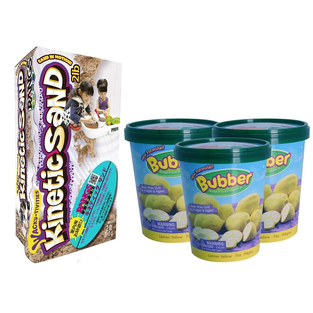 RANGS Kinetic Sand and Barbaba Basket Set Yellow Indoor Play Food Inspection Approved Made In Sweden