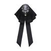 Handmade Ribbon Bows Brooch Men's Suit Shirt Collar Pin Rhinestones Crystal for Special Occasion