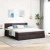 VidaXL Ottoman Bed Frame with Dark Brown Mattress 180x200 Cm Fabric 3311480