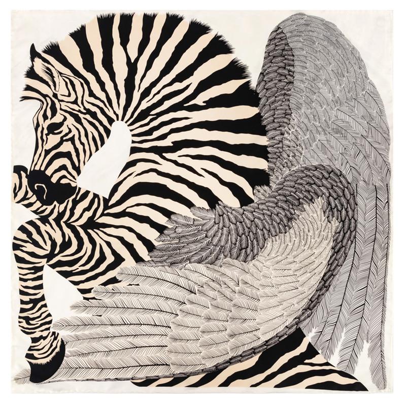Manual Hand Rolled Twill Silk Scarf Women Timpani Print Square Scarves Echarpes Curled Foulards Femme Wrap Bandana Hijab 90CM