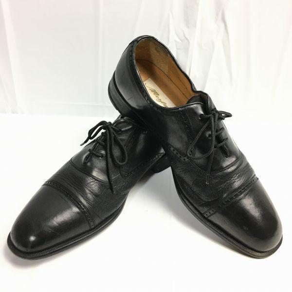 

80s90s Vintage Mezlan Size 10W (28.0cm) Made in Spain Cap Toe Business Shoes Black Men s