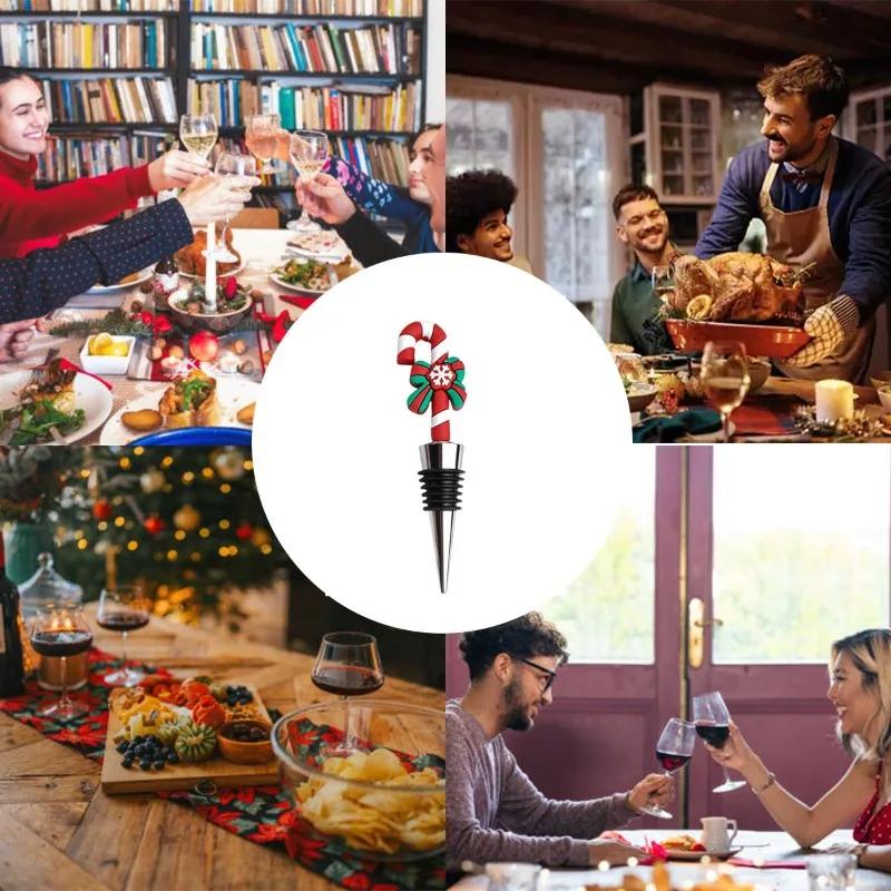 PVC Wine Bottle Stopper Santa Claus Wine Stopper Elk Santa Claus Home Theme Party Gift Sealed Fresh-keeping Champagne Stopper