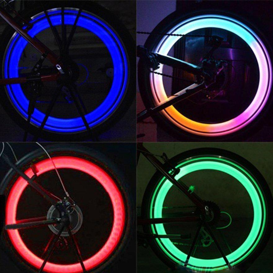 2 x Bleu Vélo Cyclisme Roue Spoke Wire Tyre Bright Flash DEL Lumière Lampe