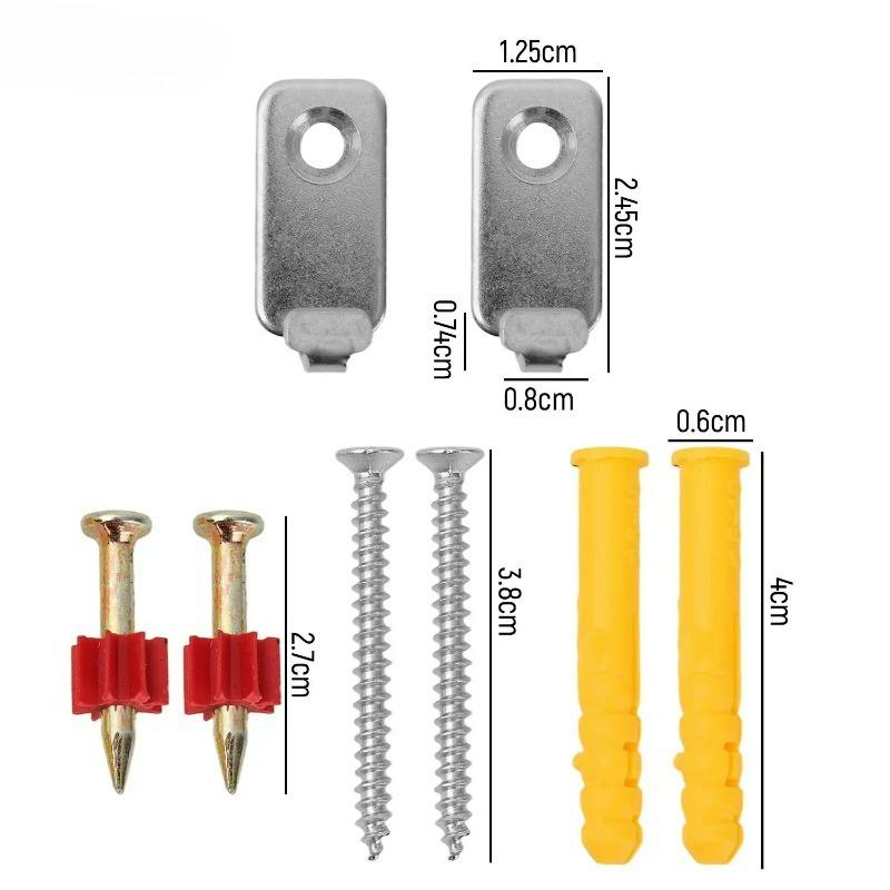 20/2Set Wall Mount Picture Frames Hooks with Screws Stainless Steel Photo Mirror Hanging Hanger Bag Clothes Holder J-Shaped Hook