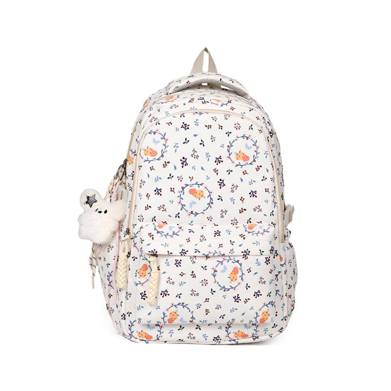 Schulranzen1011 neuer blumiger Mittelschüler Schulranzen hoher Wert Rucksack mit großem Fassungsvermögen Entlastungsrücken Small Fresh Freizeitrucksack