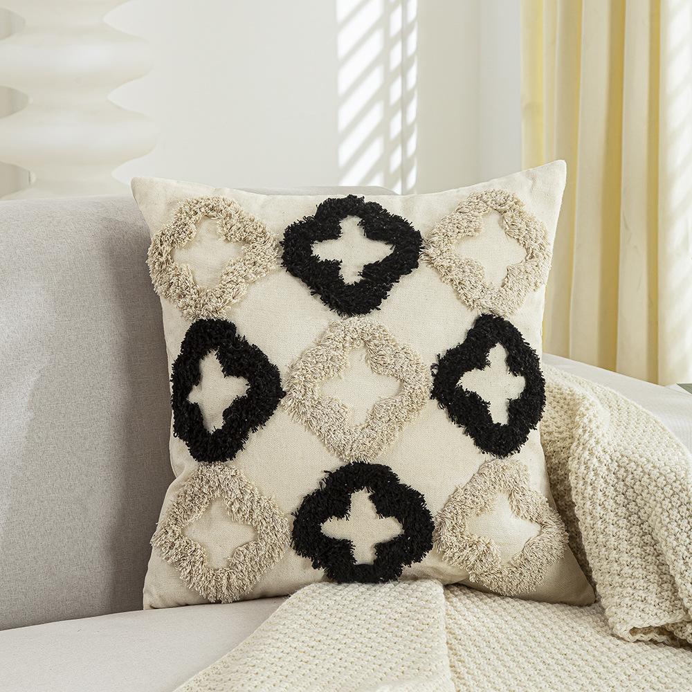Bohemian Pillow Cushion Cover Geometry Embroidered Tassel Embroidery 45x45cm Pillowcase Living Room Sofa Home Decor