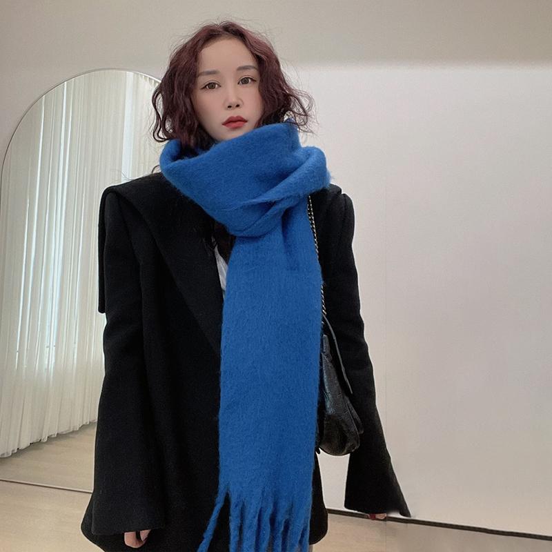 Καρό Μονόχρωμο Κασκόλ Γυναικείο Χειμωνιάτικο Παχύ Σάλι Απομίμηση Κασμίρ Κορεάτικο Στυλ Ζεστό Κασκόλ Λαιμού