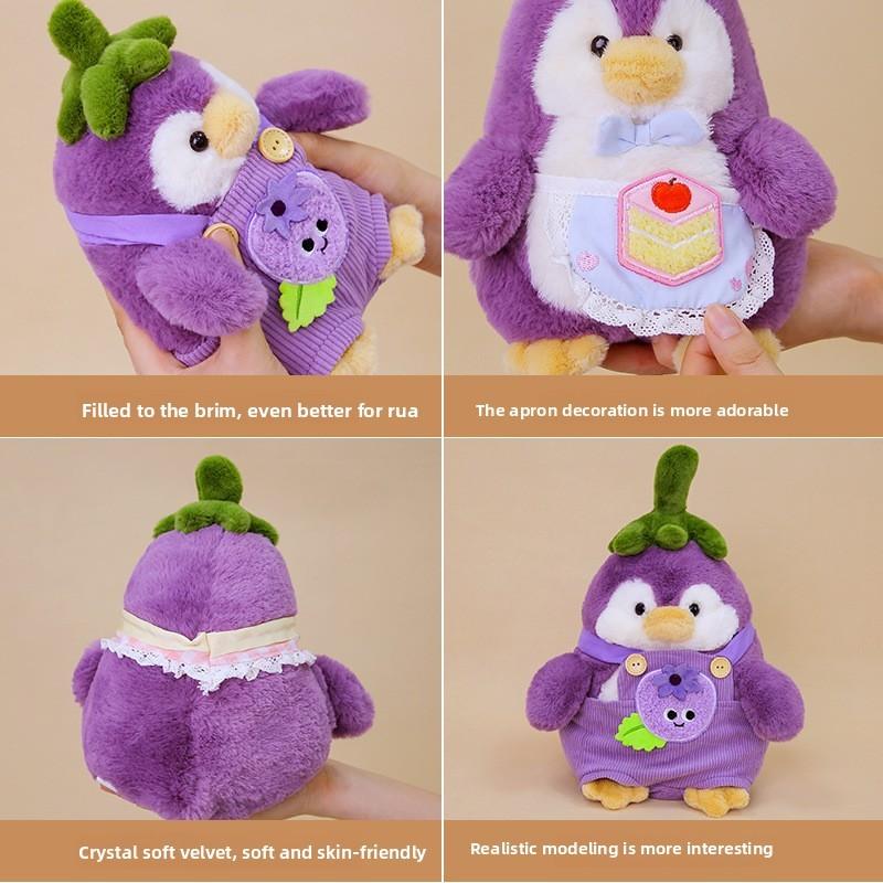 Plush Eggplant Penguin Toy For Kids Girls Gift Soft Stuffed Animal Childrens Decor
