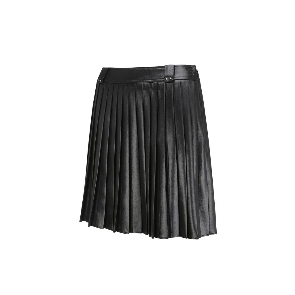 ANEW GOLF Women Sp Leather Like Pleated Skirt_Bk