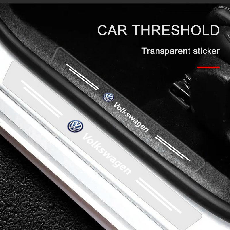 Set da 4 Pezzi Protezione Soglia Auto Distintivo Decorativo Trasparente Adesivo 3D Per Volkswagen Tiguan Golf-4 5 6 7 MK6 B5 B6 B7 Jetta Lavida Polo Tiguan Passat