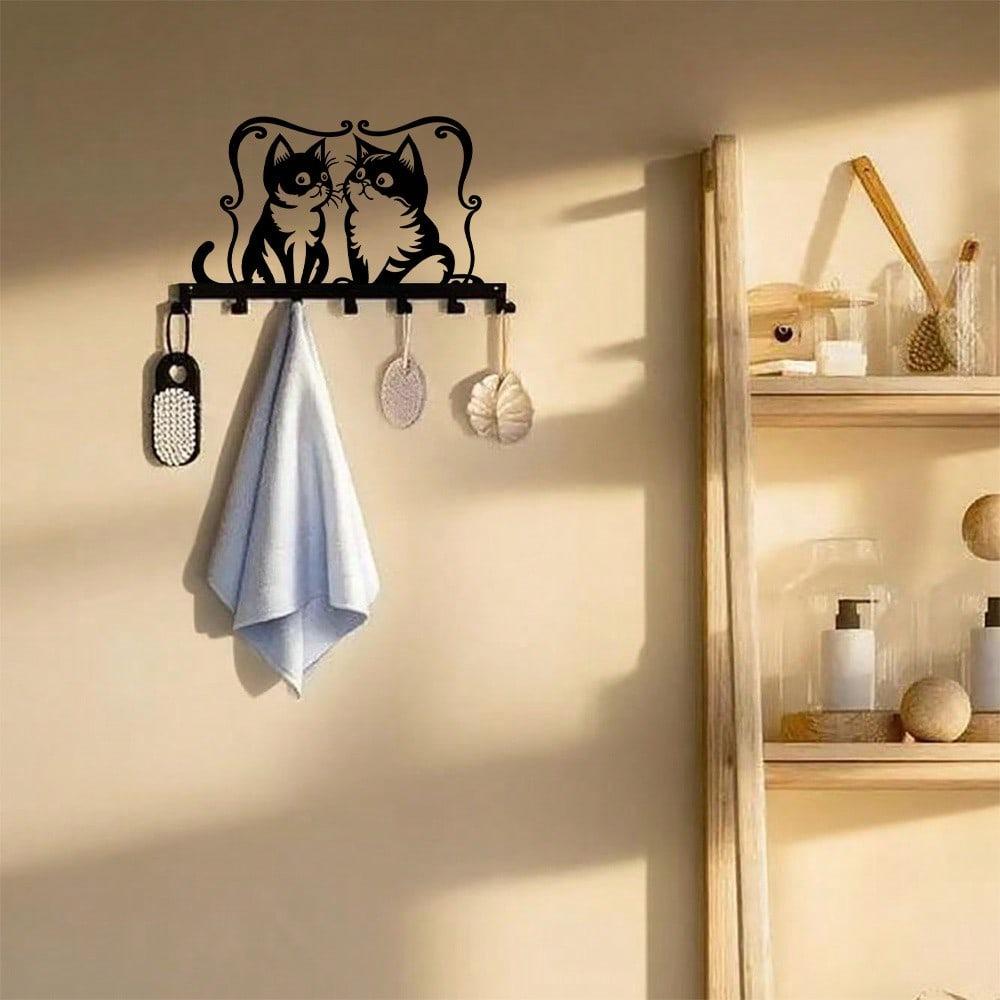 Metal Dog Key Holder Wall Mount with 7 Hooks for Home Organizer Rustproof Decor
