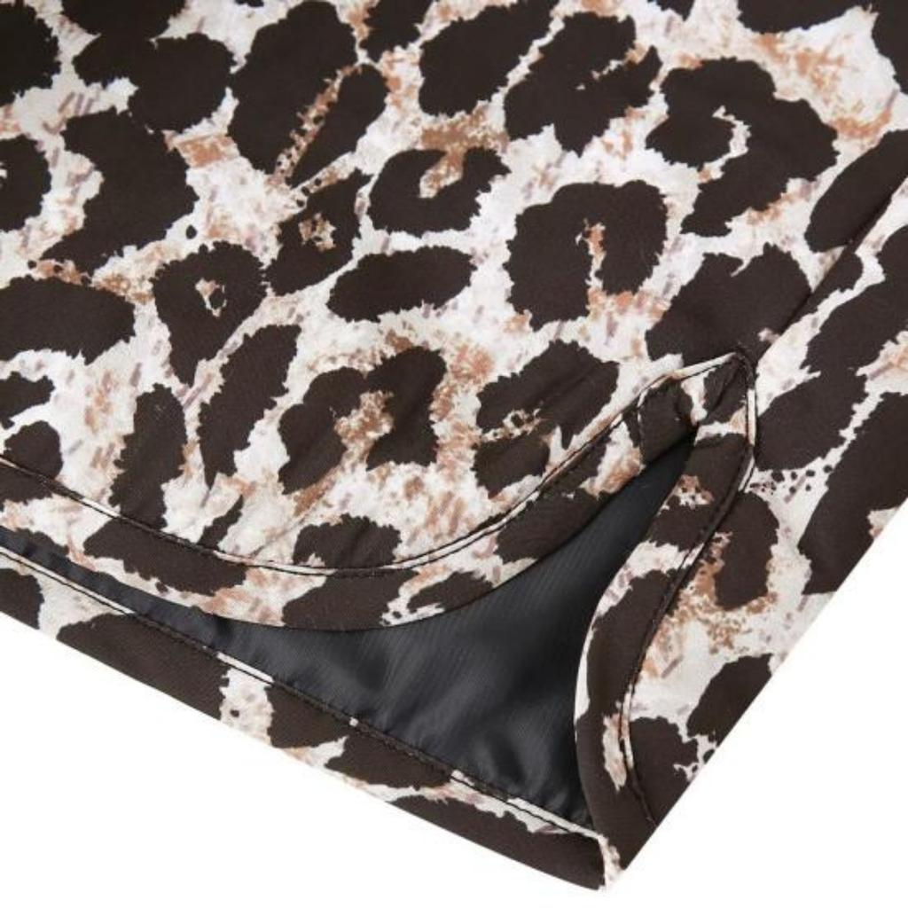 Kamizelka damska sznurowana, z węzłem dekoracyjnym, nadrukiem w panterkę, dopasowana, bez rękawów, swobodny, okrągły dekolt, kardigan, damska kamizelka, klubowa, imprezowa, codzienna góra