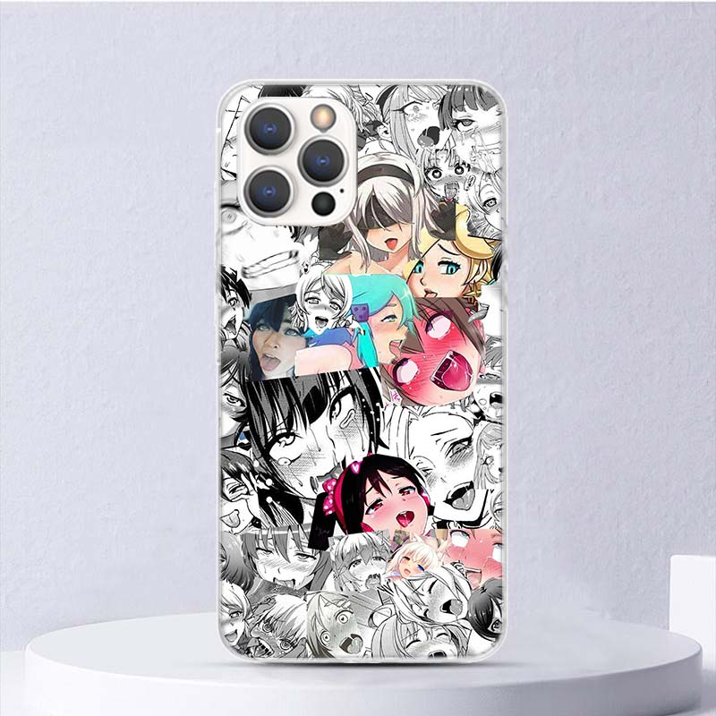 Anime Mädchen Japan Manga Gesicht Weiche Hülle Für iPhone 11 12 13 Mini 14 Pro Max Apple Handyhülle X XS XR SE 7 Plus 8 + 6 6S 5S Funda