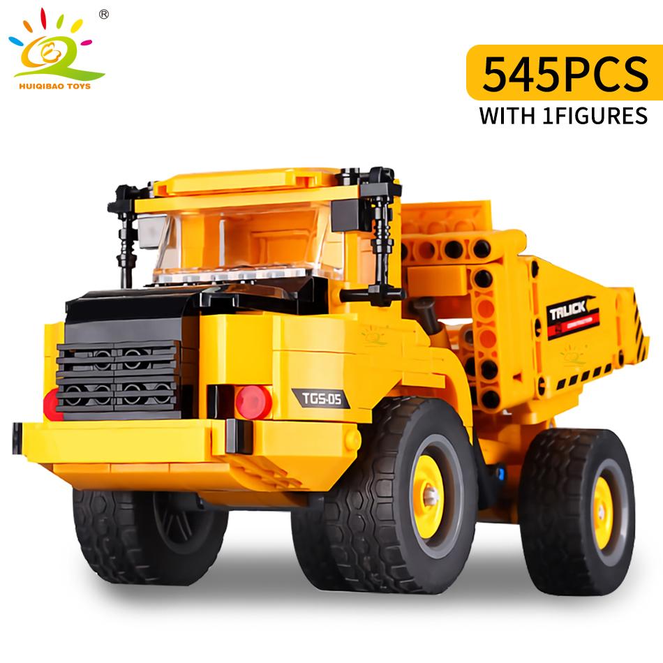 Engineering Truck Building Blocks Vehicle Excavator Bulldozer Crane Car Bricks City Construction Toys For Children Boys