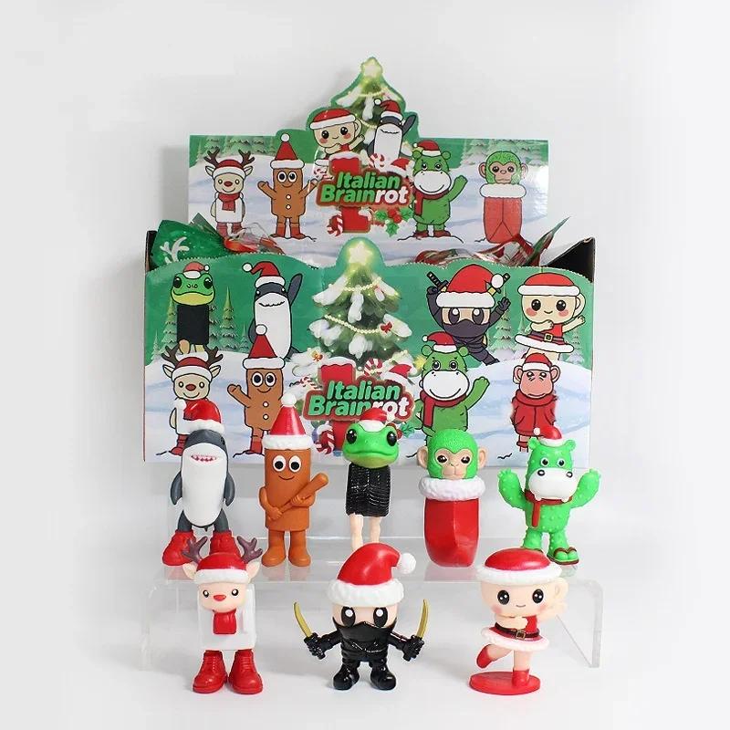 

Italian Brainrot Plastic Statue Tung Tung Sahur Tralallero Tralala Decorative Sculpture, Blind Box Card Puppet