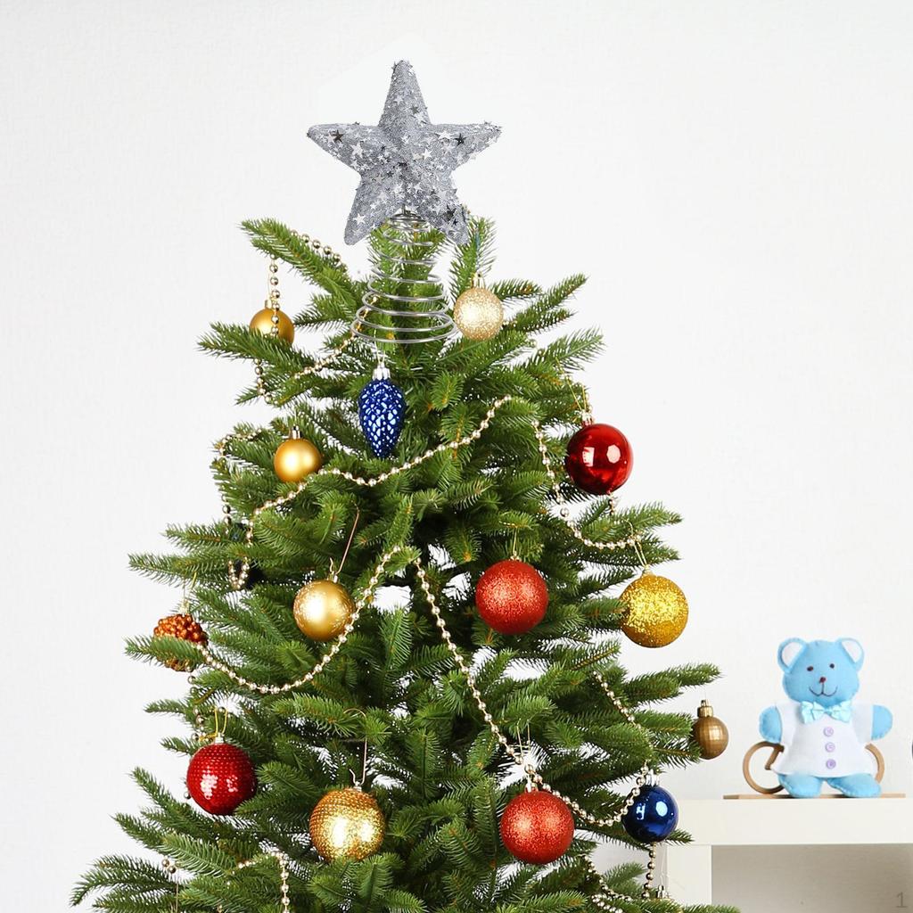 Christmas Tree Topper Decoration Romantic Unique Star Treetop Xmas Decor for Cafe
