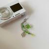 Sweet Grass Leaf Bead Charm Pendant Chain Phone Strap Pocket Keychain Strap Hangings Decoration for Key Bag Purse