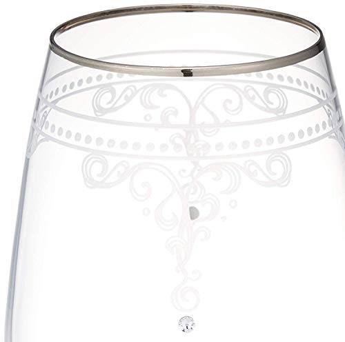 JILL STUART Pair of 340cc Clear Wine Glasses, Set of 2, Stylish and Cute, Wedding Gift, Made in Japan, Gift Boxed and Gift Wrapped, GW4132-63393AAZ
