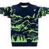 Maglione Jacquard Paesaggio Autunno/Inverno da Ragazzo - Manica Lunga, Caldo, Girocollo
