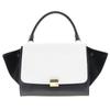 CELINE Trapeze Handbag 1695430TA medium Black / white Calfskin/Suede Women Used