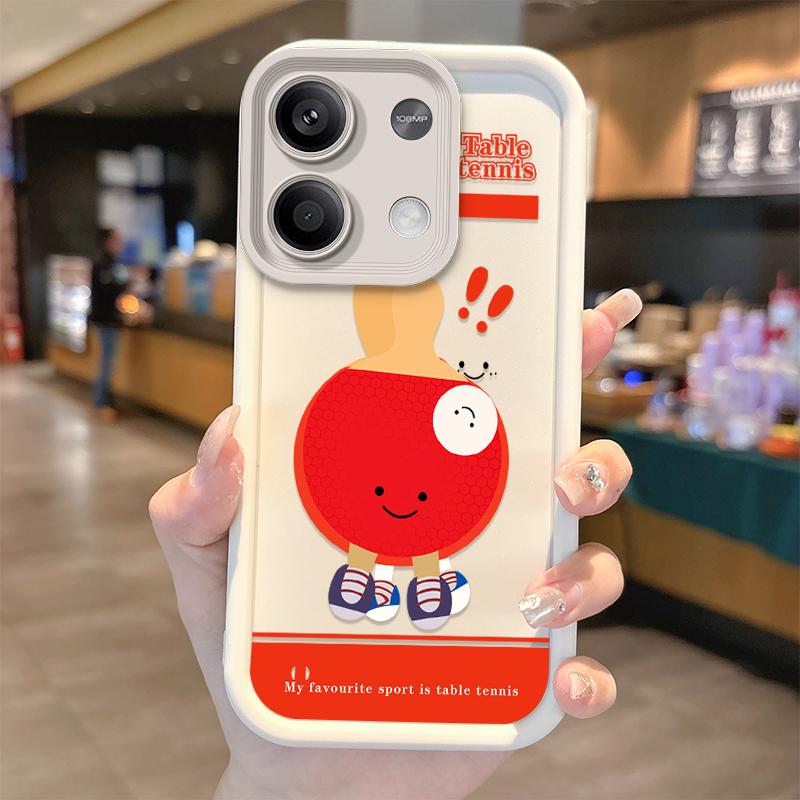 Cartoon Table Tennis TPU Phone Case for Redmi Note 13 12 Pro Plus 5G Note 13 12 11 10 9 Pro 12C 14C 10C 9C A2 A1 Dustproof Cover