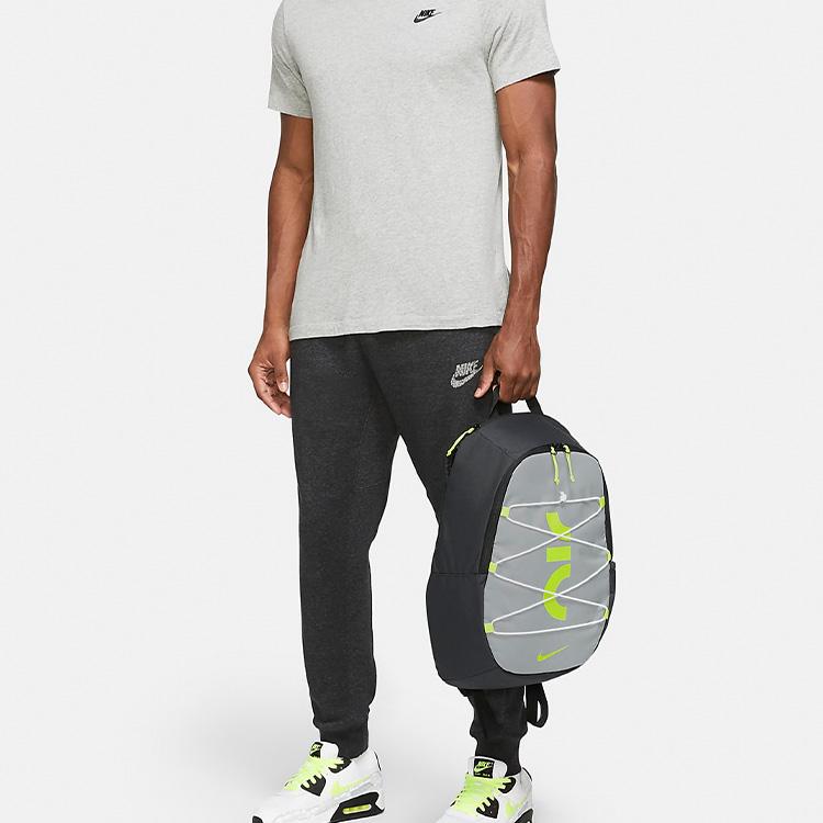 Nike Fabric Backpack Regular Unisex Black Gray Green Lightweight Casual DV6246-060