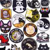 Série Negra Patch Desenho Animado Patches Termocolantes Diy Patch de Gatinho Fofo Patches de Animais Para Roupas Patches Termoadesivos Aplique de Costura