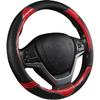 YUNZLAN Stylish Cute Cat Ear Steering Wheel Cover For Women Girl,Leather Auto Car Steering Wheel Cover Universal Fit 15 Inch Car Interior Accessories