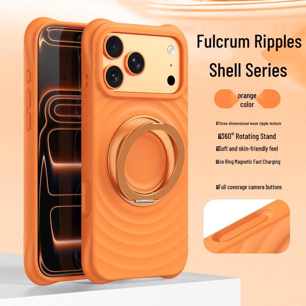 Apple 17 Pro Max Boyang Magnetic Case with Rotating Stand, iPhone 16 Liquid Silicone Cover