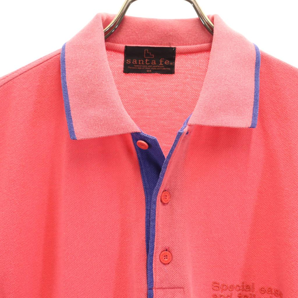 Santa Fe 90s Made In Japan Old Short Sleeve Polo Shirt 4 Red Series Men's Used