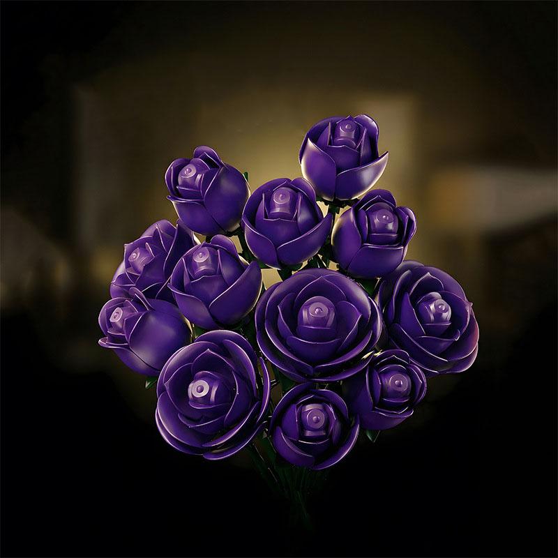2026 Rose Building Blocks Set DIY Roses Brick Valentine's Day Gift Simulation Bouquet Puzzle Assembly Adult Toys Home Decoration