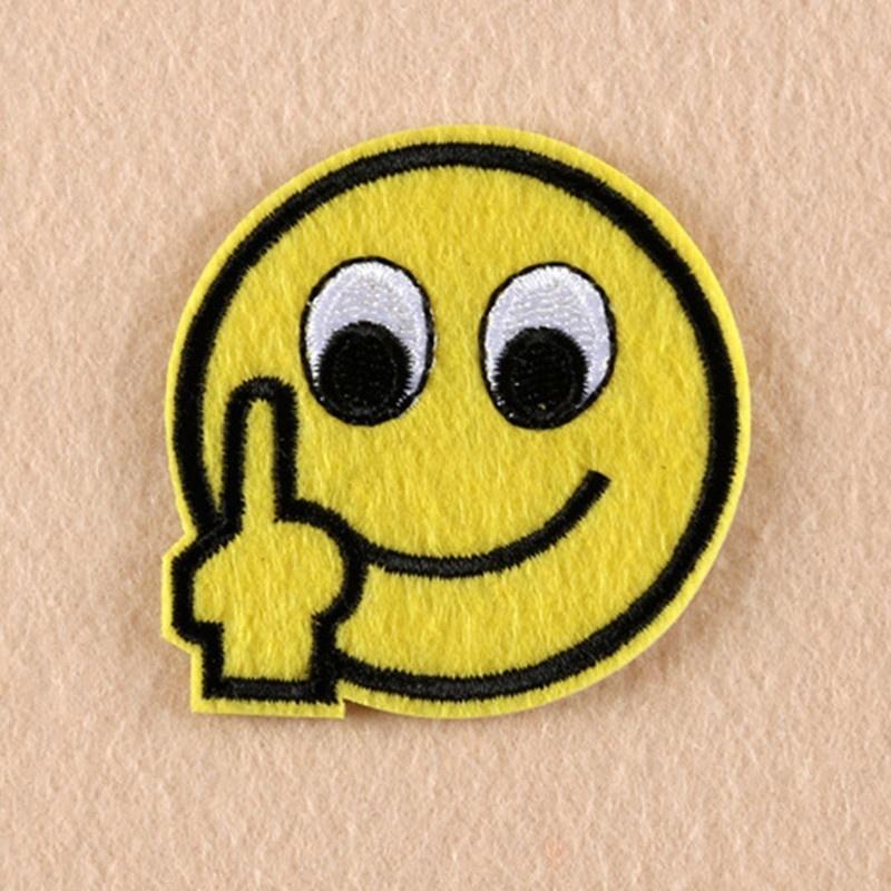 8Pcs Emoji Expression Emboidery Patches Patch Exaggerated Fabric Applique Ornaments Accessories 6.2x