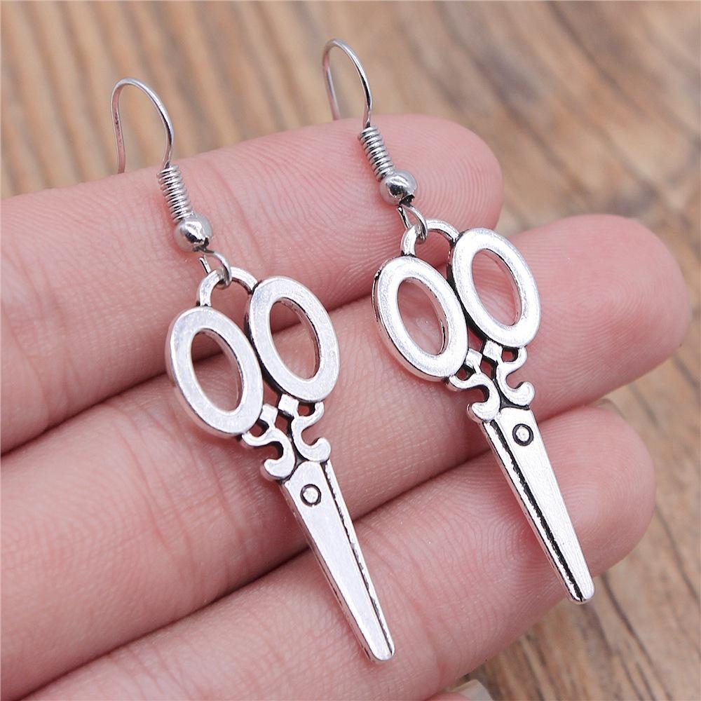 40 Styles Hotsale Women Earring Vintage Airplane Rocket Question Mark Tower Pin Scissors DNA Simple Cool Jewelry Handmade Gift