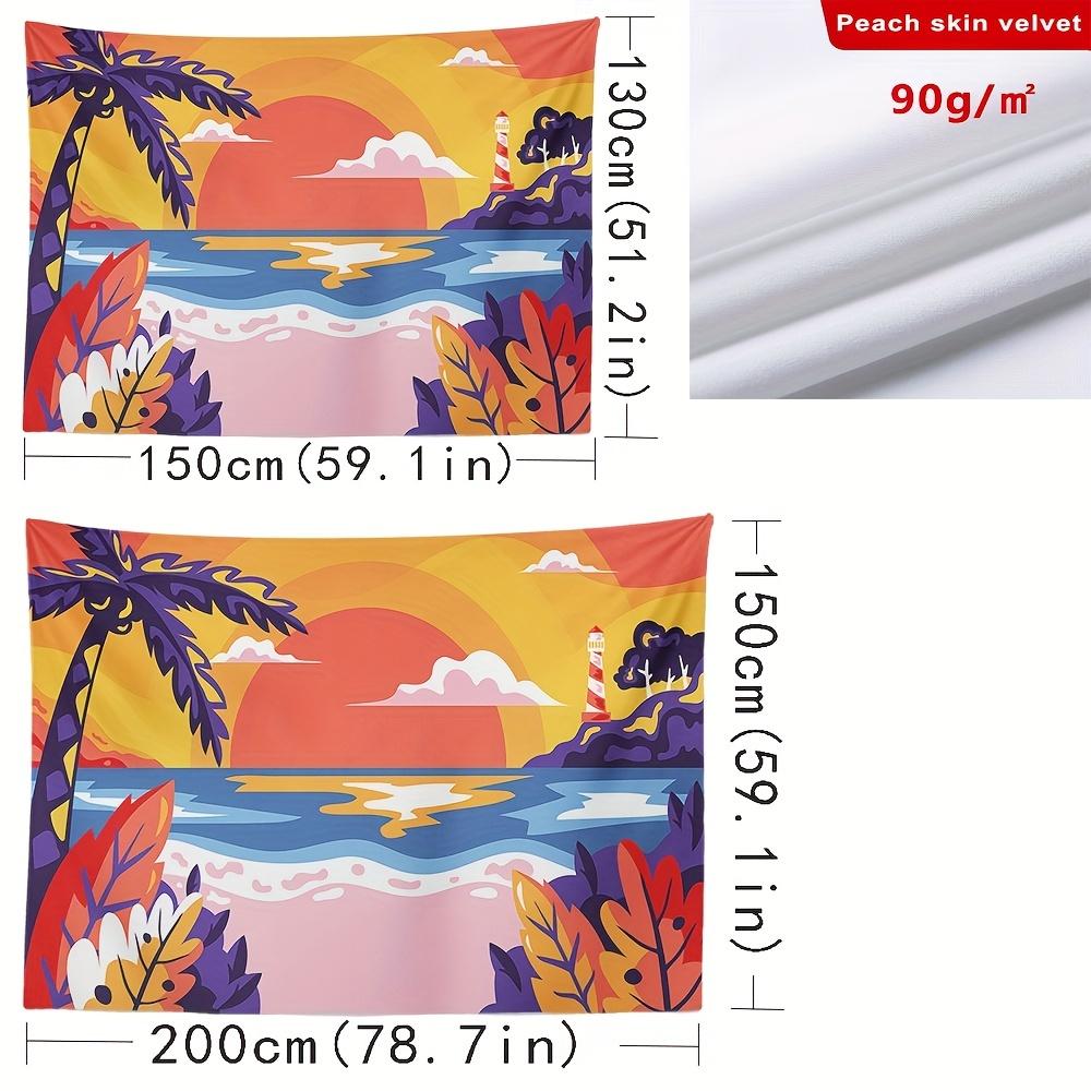Beach Sunrise Design Digital Printing Polyester Wall Tapestry Suitable for Use In Living Rooms Bedrooms Offices Bars Party