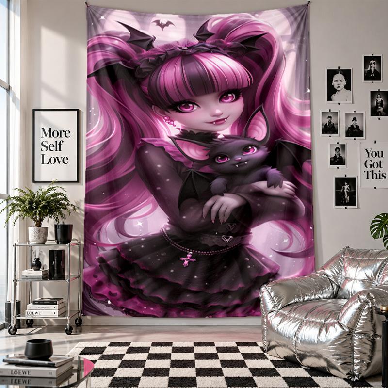 Wall TapestryMonster High Art Hanging Cloth Decorative Background Cover for Room Decoration