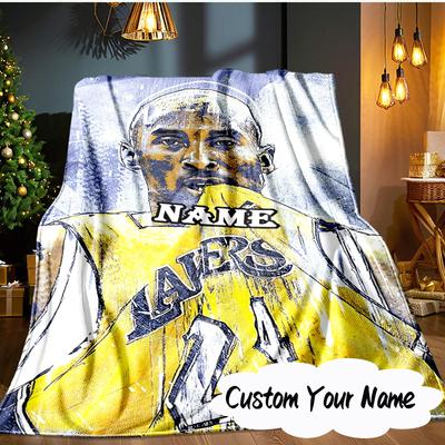 Custom Name Kobe Bryant's Legacy Numbers Blanket  Ideal Bedding Blanket Perfect for Travel, Camping, Living Rooms, Offices, Sofas, Fan Christmas Gift