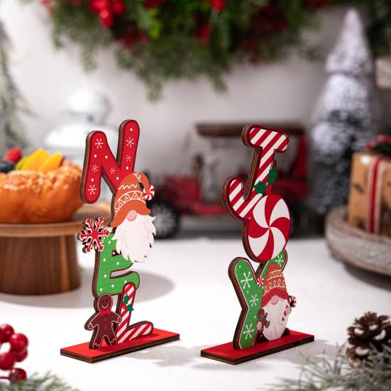 Wooden Christmas Ornament Desktop Faceless Gnome Gingerbread Man Decoration Xmas