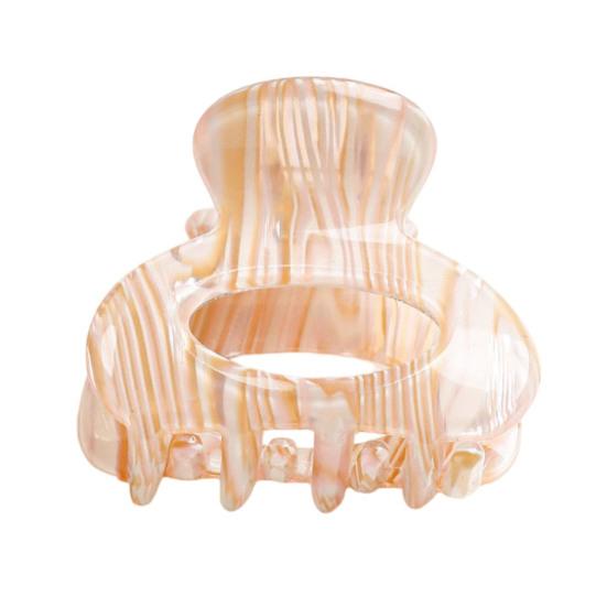 

Hair Claw Mini Hollow Shape Striped Print Back Head Hair Clip Anti-slip Teeth Strong K