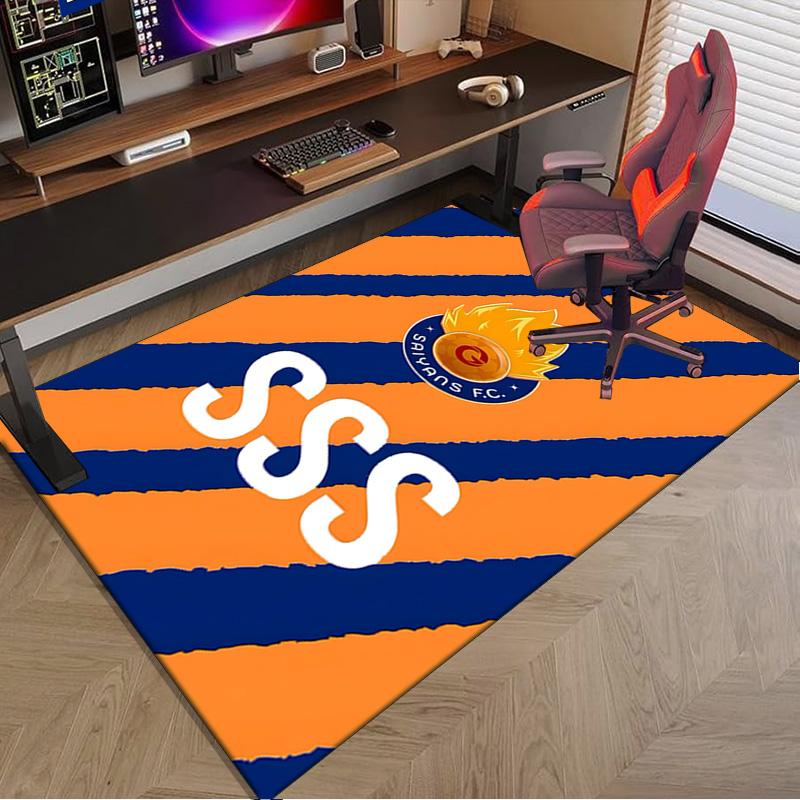 Flame Soccer Emblem Printed Area Rug for Office, Chair Rug, Decorative Carpet Floor Mat, Large Size Fan gifts Christmas gifts