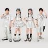 Girls Jazz Dance Performance Set Kids Hip Hop Stage Outfit Print Top Skirt Pants