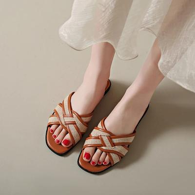 Fashion Slippers 2025 Summer New Fashion Versatile Design Flat Non-slip Slippers Outdoor Casual Comfortable Women's Shoes
