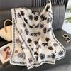 New Spring Women Cotton Scarf Beach Hijab Shawls and Wraps  Luxury Brand Flower Female Foulard Echarpe Designer Bandana