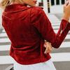Women Fall Winter Jacket Zipper Closure Lapel Collar Regular Fit Solid Color Casual Shot Coat Long Sleeves Top Windbreaker
