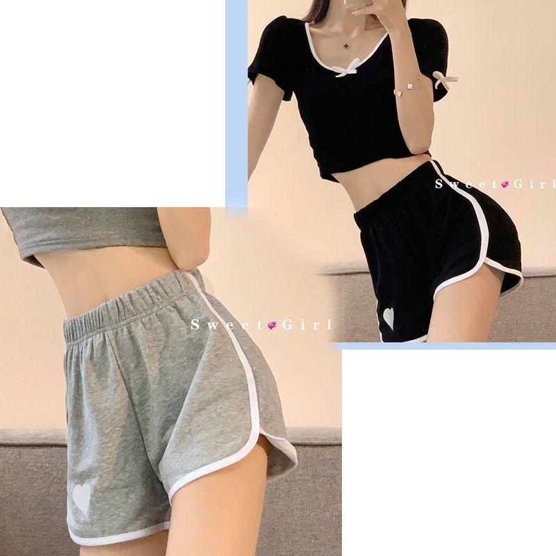 WTEMPO Women Embroidery Sports Shorts Casual Home Short Pants Ins Summer Thin Section Loose Fashion Harajuku Wide-leg Shorts